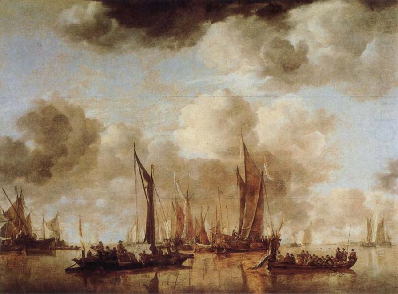 Shipping Scene with a Dutch Yacht Firing a Salure, Jan van de Capelle